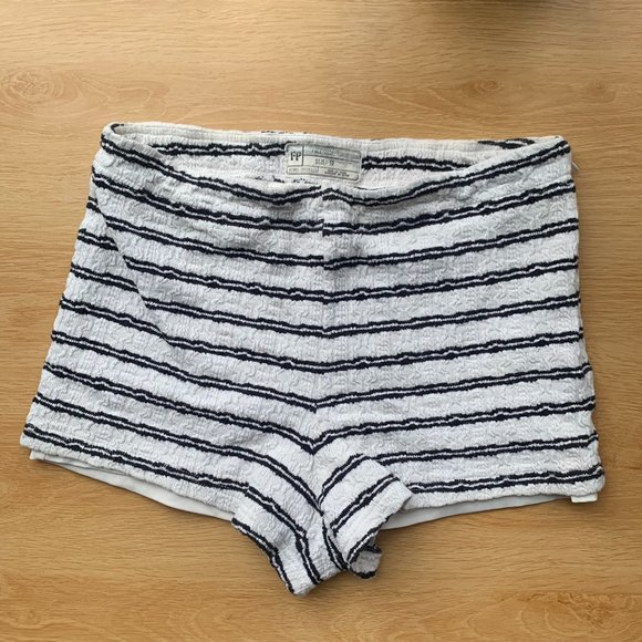 Free People White/Blue Striped Shorts - Picture 4 of 5